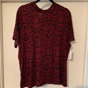 14th and Union Red Snake Print Shirt with Back Tie